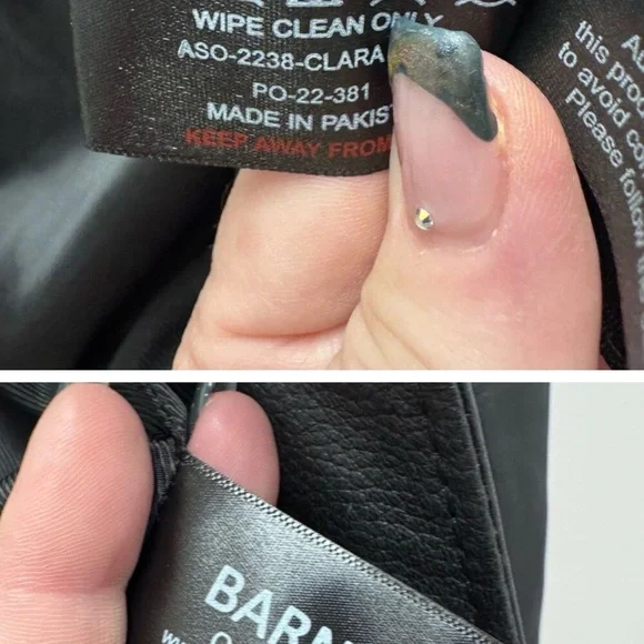 Barney's Originals Black Soft Leather Sheep Nappa Clara Biker Jacket Womens 8 - Picture 3 of 6